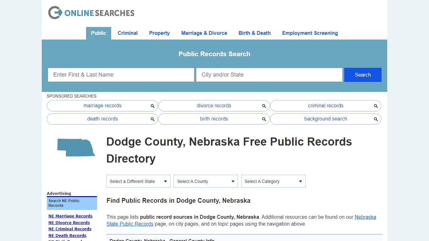 Dodge County, Nebraska Public Records Directory