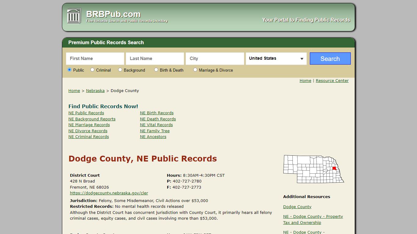 Dodge County Public Records | Search Nebraska Government Databases